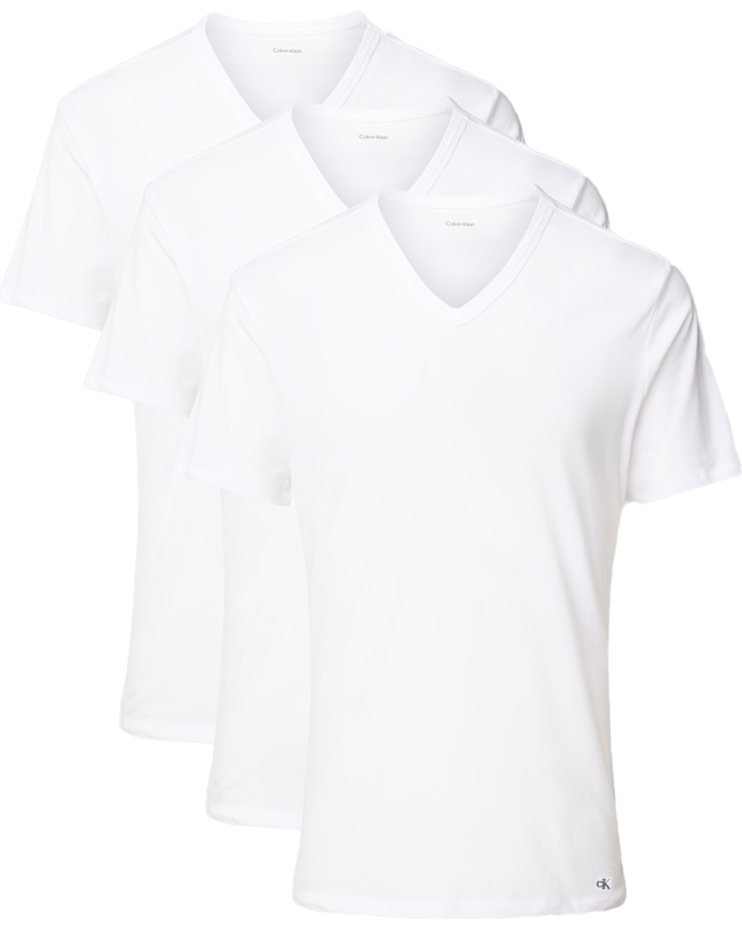 Calvin Klein T-shirts V-hals cotton stretch 3-pack wit afbeelding 1